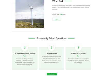 Green Energy Production Website electric product website electricity company green electricity greenenergy homepage design landingpage minimalist landingpage modern homepage modernlandingpage webdesign windmill