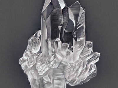 Quartz Crystal Study digital art illustration