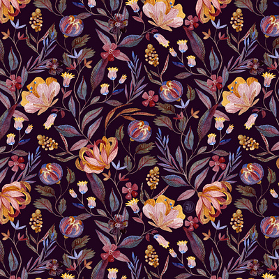 Watercolor floral seamless pattern design fabrics flowers seamless pattern watercolor