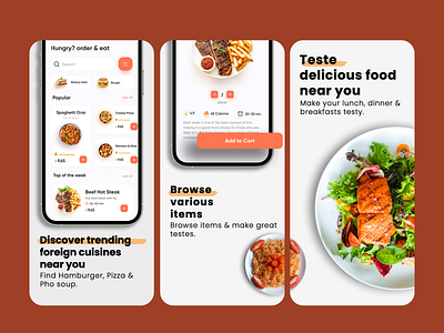 Food App screenshots| apple app store| Google play store graphic app app screenshots branding design graphic design store graphics ui