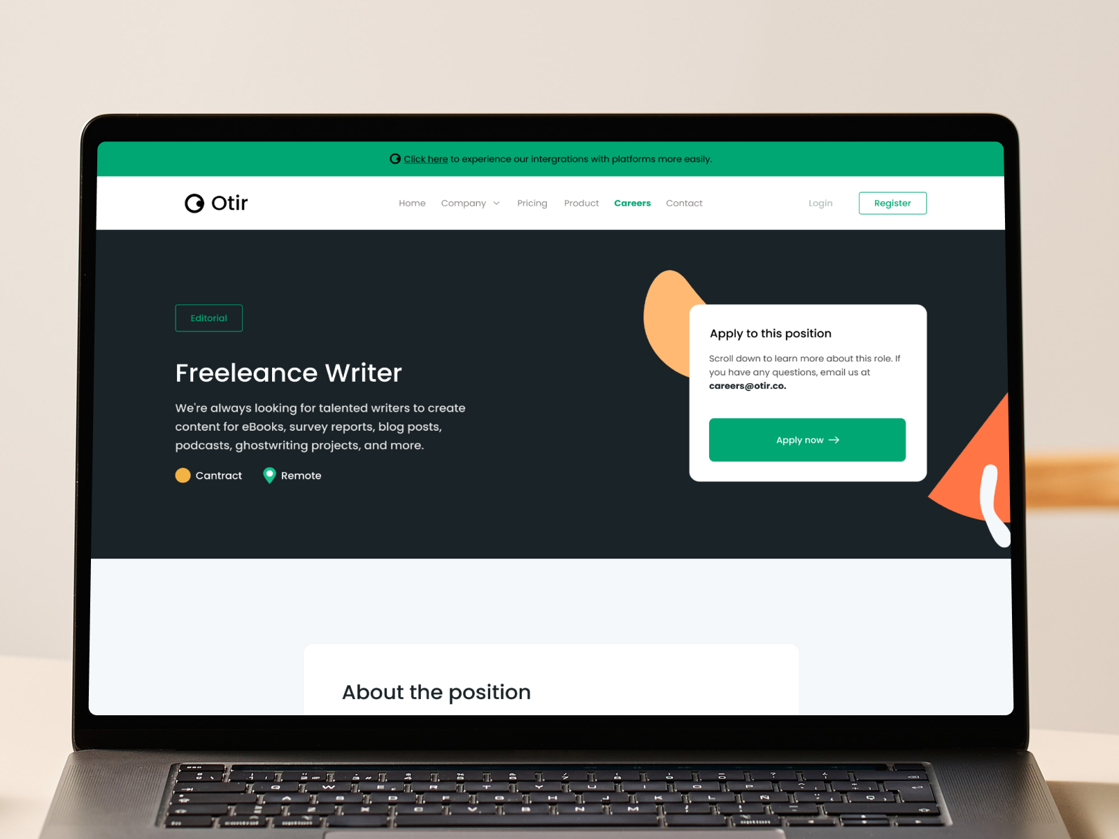 Otir Business Management agency website business website career website clean clean website date desktop view footer freelancer writer page ipad ipad view job post location mobile v.1 mobile veiw new website otir website website