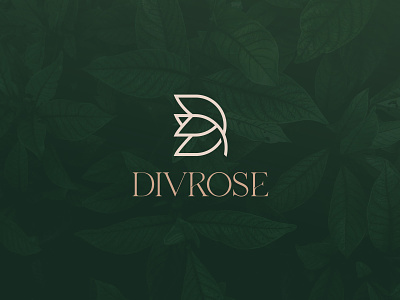 Divrose beauty d logo flower jwellery logo design luxury minimal rose logo
