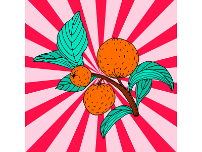 Oranges. Poster. branding card design graphic design illustration orange popart poster vector