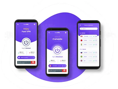VPN Mobile App android app clean design ios mobile ui ux vpn