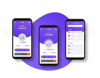 VPN Mobile App android app clean design ios mobile ui ux vpn