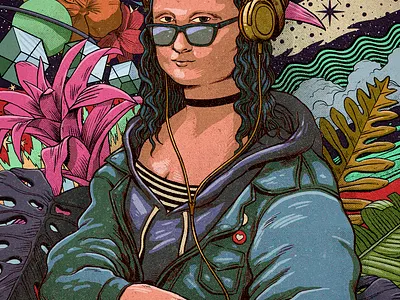 Mona Lisa colors hiphop hipster illustration joy mona lisa monalisa music psychedelic space texture trippy vintage young