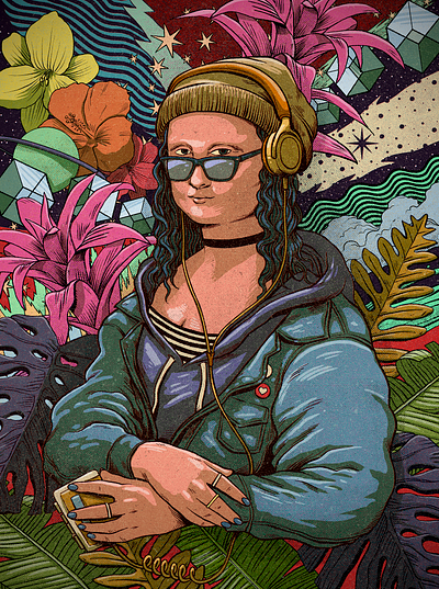 Mona Lisa colors hiphop hipster illustration joy mona lisa monalisa music psychedelic space texture trippy vintage young