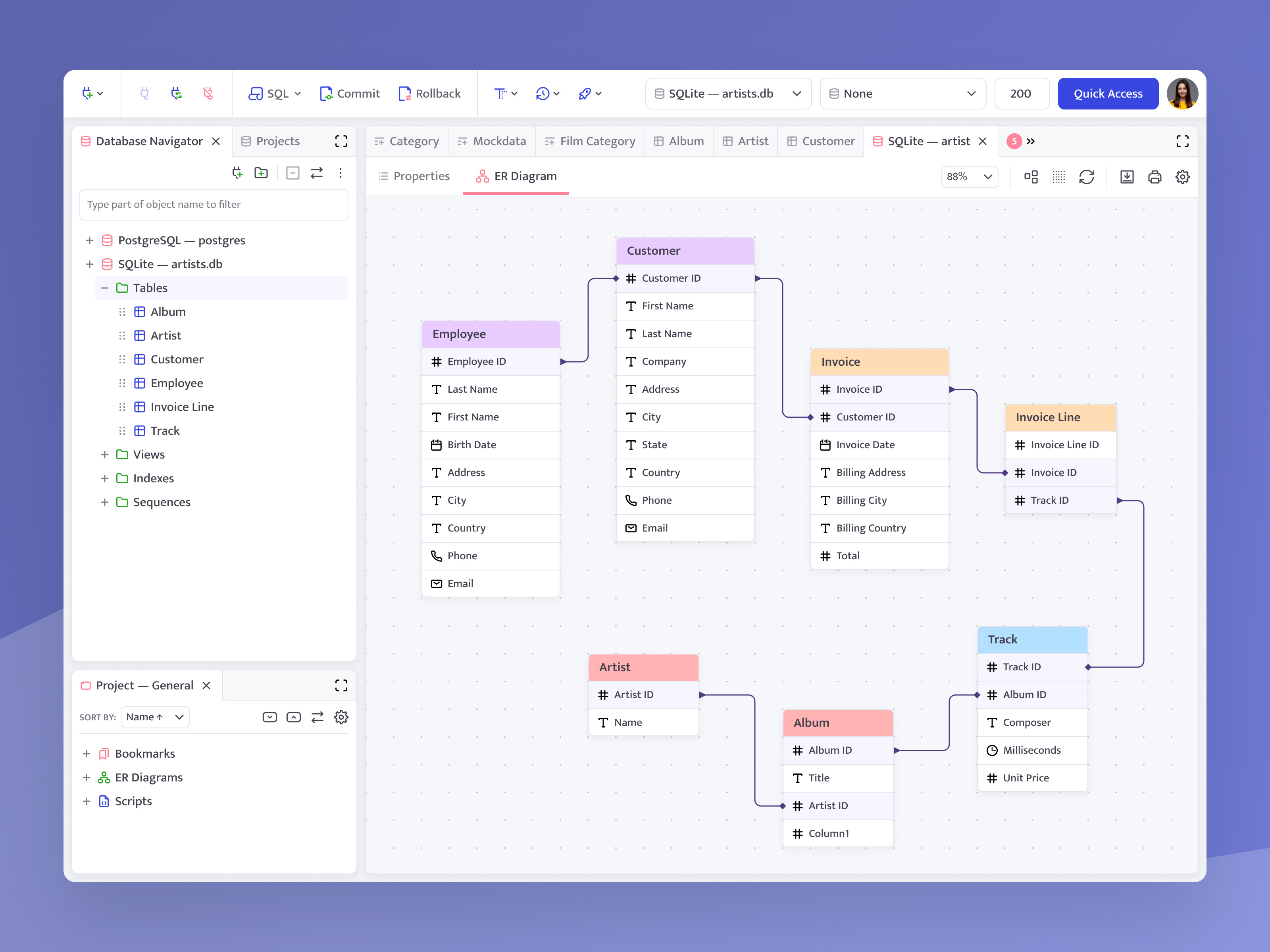 Example of Universal Multi-platform Database Tool