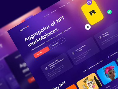 NFT Marketplace aggregator 2022 blockchain crypto etherium marketplace nft opensea polygon purple rarible search token