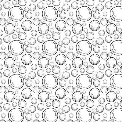 Bubble Doodle black and white design bubbles bubbles patterns design digital paper doodles graphic design hand drawn graphic seamless pattern