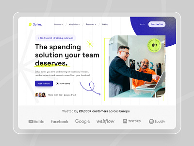 Solva HR Platform - Landing Pages Concept daily ui design digital platform for hr homepage hr landing page human capital website human resources platform product screen ui design uiux website