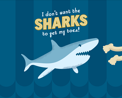 Sharks! graphic design illustration illustrator kid illustration typography vector vector art
