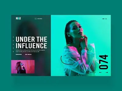 Under The Influence Web Ui Design Concept ambient branding design gradient graphic design illustration logo neon photography product strobe light ui ui design ui designer = ux ux design web design web designer web development