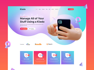 Kiedo - App & SaaS Landing WordPress Theme creative design envytheme landing page softwarelanding webdesign website website design