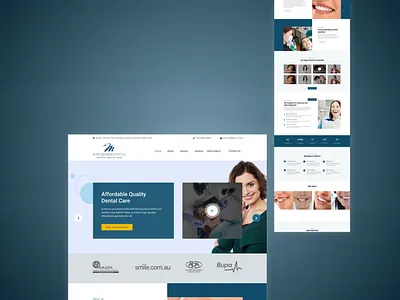 Maquaree Dental Services Landing Page about page admin page adobe xd dental clinic dental services dental surgeon figma graphic design healthcare home page illustration landing page medical landing page medical services medical ui medical ui design responsive web services page ui design web design