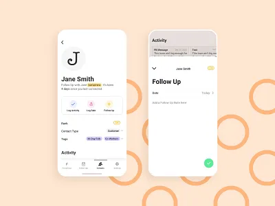 Idea for Contact Page for CRM app contacts contacts app crm follow up ios app layout mobile ui user interface design ux