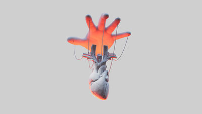 Under Control 3d animation c4d design hand heart illustration motion redshift