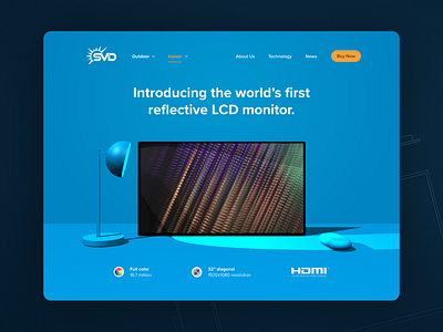 Reflective LCD Monitor homepage 3d homepage landing web website