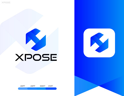 Xpose Blockchain (logo design) 3d logo blockchain logo brand logo branding crpto design graphic design icon illustration logo professional logo techlogo ui vector