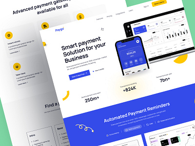 Paygo-smart payment Website Design best best payment clean design financial landing page minimal paygo payment software payment solution saas saas website trendy design ui ui deisgn ui design uiux uiux design ux website design