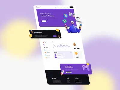3D Online Game Donations For Streamers UI Design 3d 3d concept design donation game game donations gaming landing modern money payment payment ui stream ui ui design uidesign uiux ux web design web ui