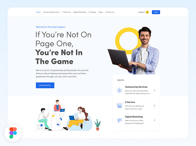 Landing Page | One Stop Service app branding clean design digital graphic design landingpage layout mockup promotion ui ux webpage website