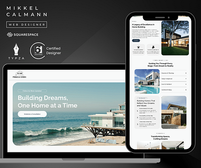 Pinnacle Homes - Squarespace Website Design css landing page squarespace ui ux web design website website design