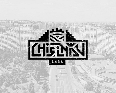 Grunge City Logotype black and white branding chisinau city cityscape custom type dirty folklore grunge grunge effect illustration lettering logo logomark logotype moldova noise off white playful typography scratched