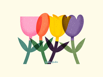 Tulips digital digital art digital illustration flower art graphic design home decor tulip drawing wall art wall decor