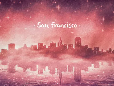 San Francisco art city digital art nft opensea photoshop skyline typography
