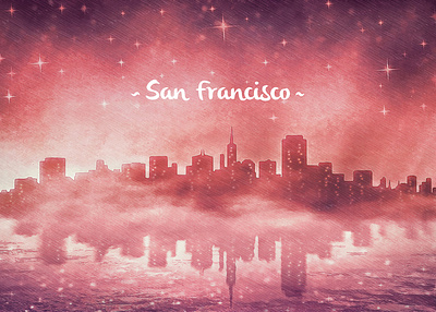 San Francisco art city digital art nft opensea photoshop skyline typography