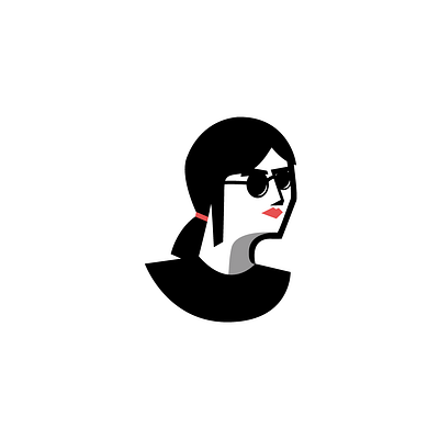 The Girl In Black awesome design beauty black branding design ideas design inspiration flat girl girly graphic design hair illustator minimal nice simple sweet white