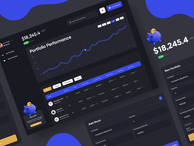 Cryptocurrency Portfolio Tracker clean crypto cryptocurrency dark mode dark ui design management minimal portfolio software tracker ui webapp website