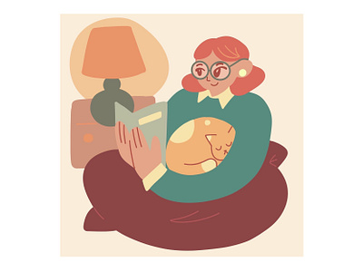 Cozy Sunday character illustration digital illustration illustration minimalist procreate