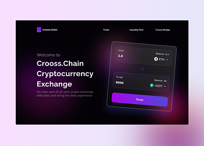 Swap-Landing page crypto cryptocurrencyexchange cryptocurrencyswap design landingpage ui webdesign website