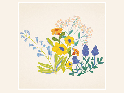 Wildflowers digital illustration floral illustration photoshop