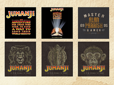 Jumanji nostalgia design icons jumanji movie packaging retro style styleguide vintage