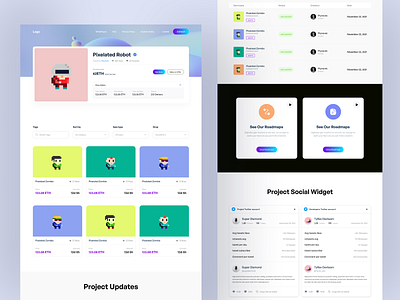 NFT Marketplace Project - Concept bitcoin collect collections crypto crypto collectibles discover ethereum landingpage marketplace nft nfts non fungible tokens notable drops opensea our roadmaps sale sell ui ux web