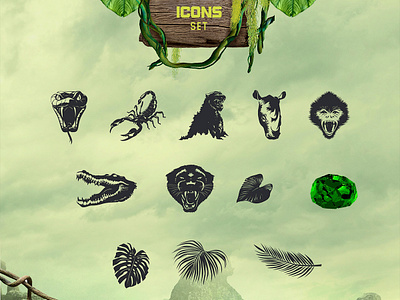 Jumanji Icons artwork icon icons jumanji movie set