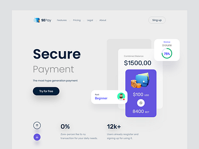 Virtual Payment Service web design banking design finance finance app home page interface landing page money money management money transfe payment gateway payment method secure payment transaction ui website website design