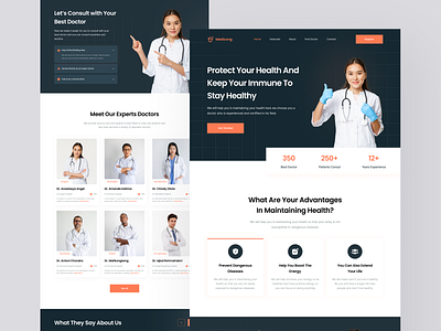 Medicong - Medical Landing Page design design medical design web healty healty landing page hospital landing page medical medical landing page medical website ui uidesign uiux uiuxdesign web design website