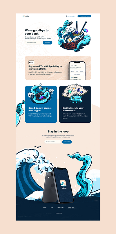 Minke App Landing Page & Illustrations design ill illustration landingpage ui ux