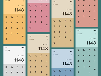 Colorful Calculators 2.0 004 calc calculator calculators ui colorful colors daily 100 challenge daily ui 004 dailyui 004 dailyui004 minimal salmanwap ui design utility