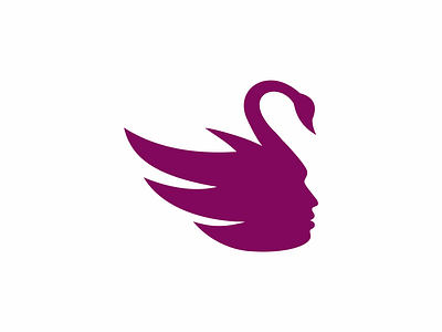 Swan face logo swan women