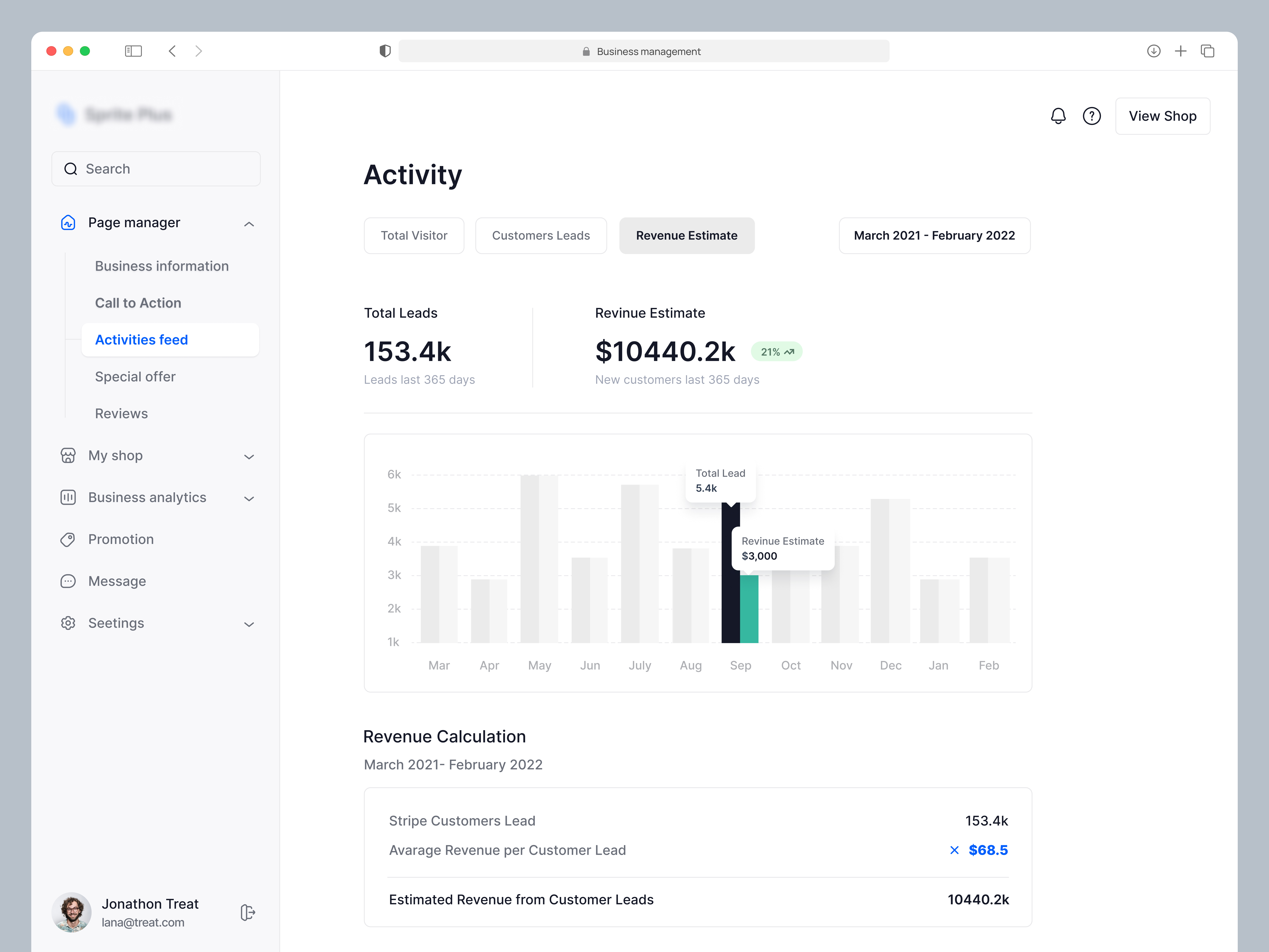 Business Revenue - Business Management System activity admin panel business dashboard earning dashboard income income management managment revenue sass statistics ui ux webapp