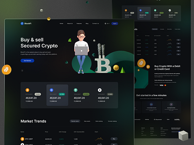 BlockFi - Cryptocurrency Website bitcoin blockchain business crypto cryptocurrency dark ethereum landingpage nft product design trend trend 2022 ui uiux upcoming website