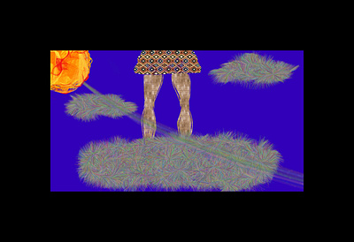 Here Comes the Sun animation art blue blue and orange cloud clouds colorful colors design fantasy galaxy girl here comes the sun illustration legs skirt sky sun universe women