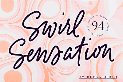 Swirl Sensations – Monoline Calligraphy Fonts branding classy graphic design logo typography