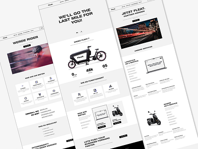 Fleat Website berlin boxes delivery detail view list minimal quick commerce rider selector services stage startup ui webdesign