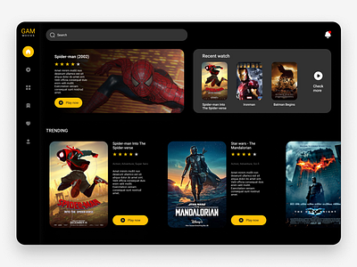 Gammovies Movie streaming platform website design disney figma iflix live livestreaming mobile movie netflix streaming ui ui design uiux ux vidio